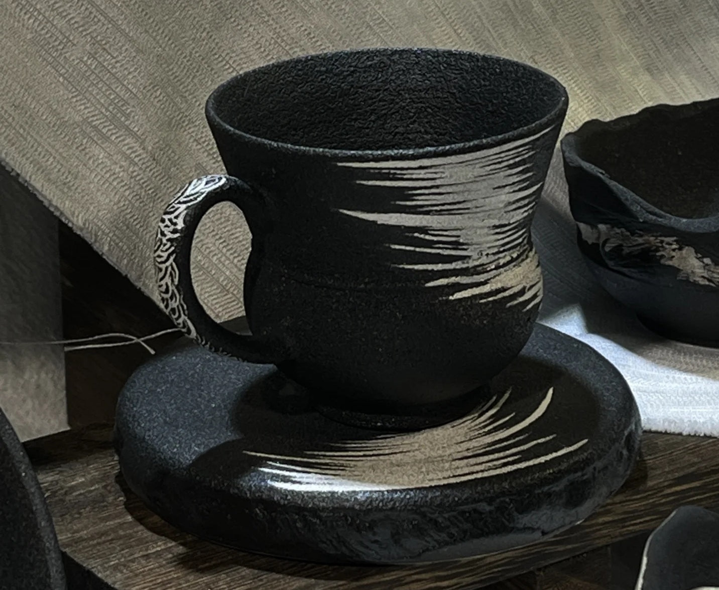 Coffee Cup & Saucer — Feathers on the Tide