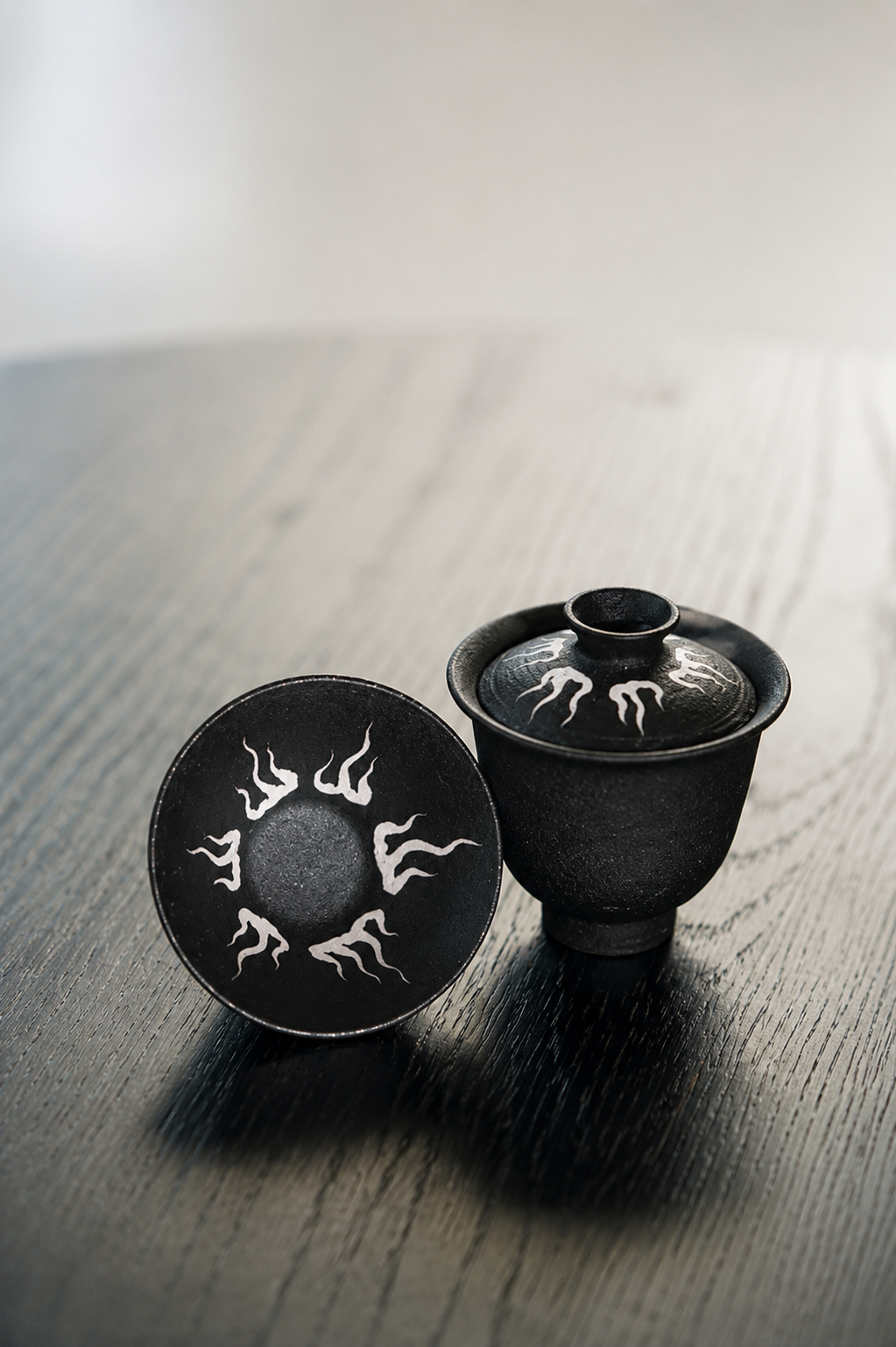 Tea Gaiwan & Cup Set — Zisha & Flame · Fire as Form