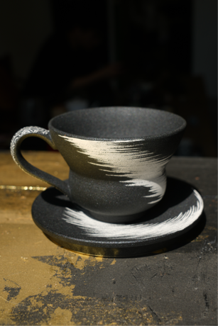 Coffee Cup & Saucer — Feathers on the Tide
