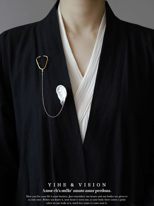"Stethoscope" Ceramic Brooches