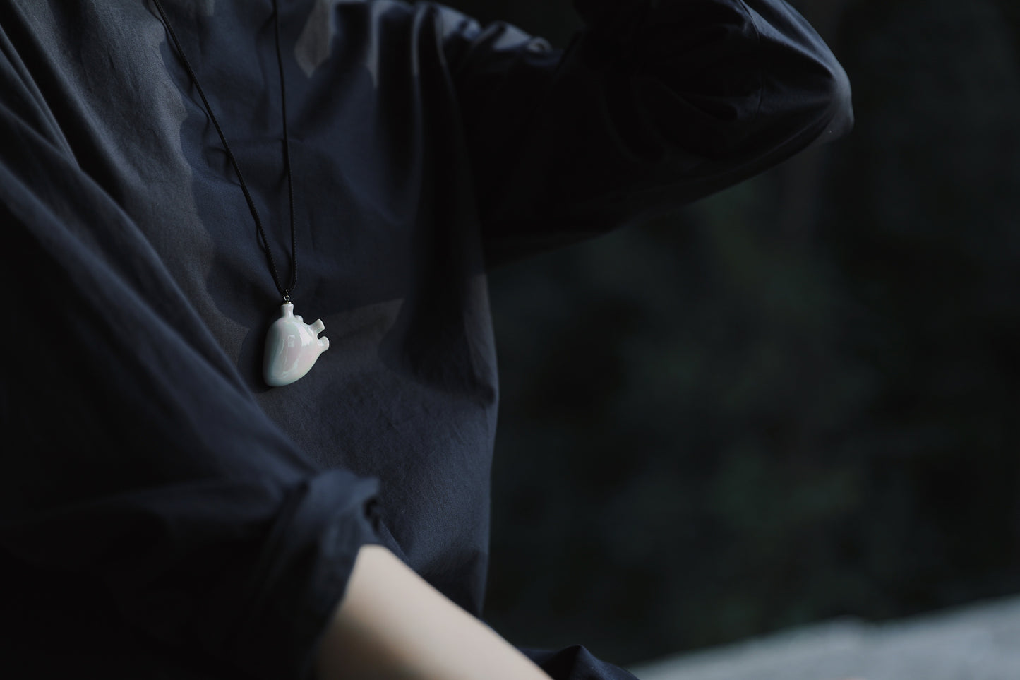 Handmade Customizable Ceramic Necklace "Secret in the Heart"